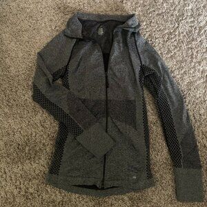 Black/Grey Workout Top with Mesh Sides